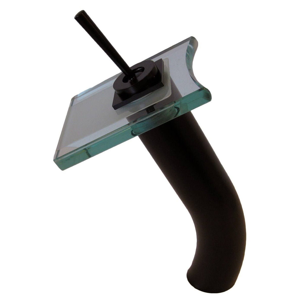 1.8 GPM Single Hole Waterfall Vessel Bathroom Faucet Oil Rubbed Bronze Brown Glass U5697