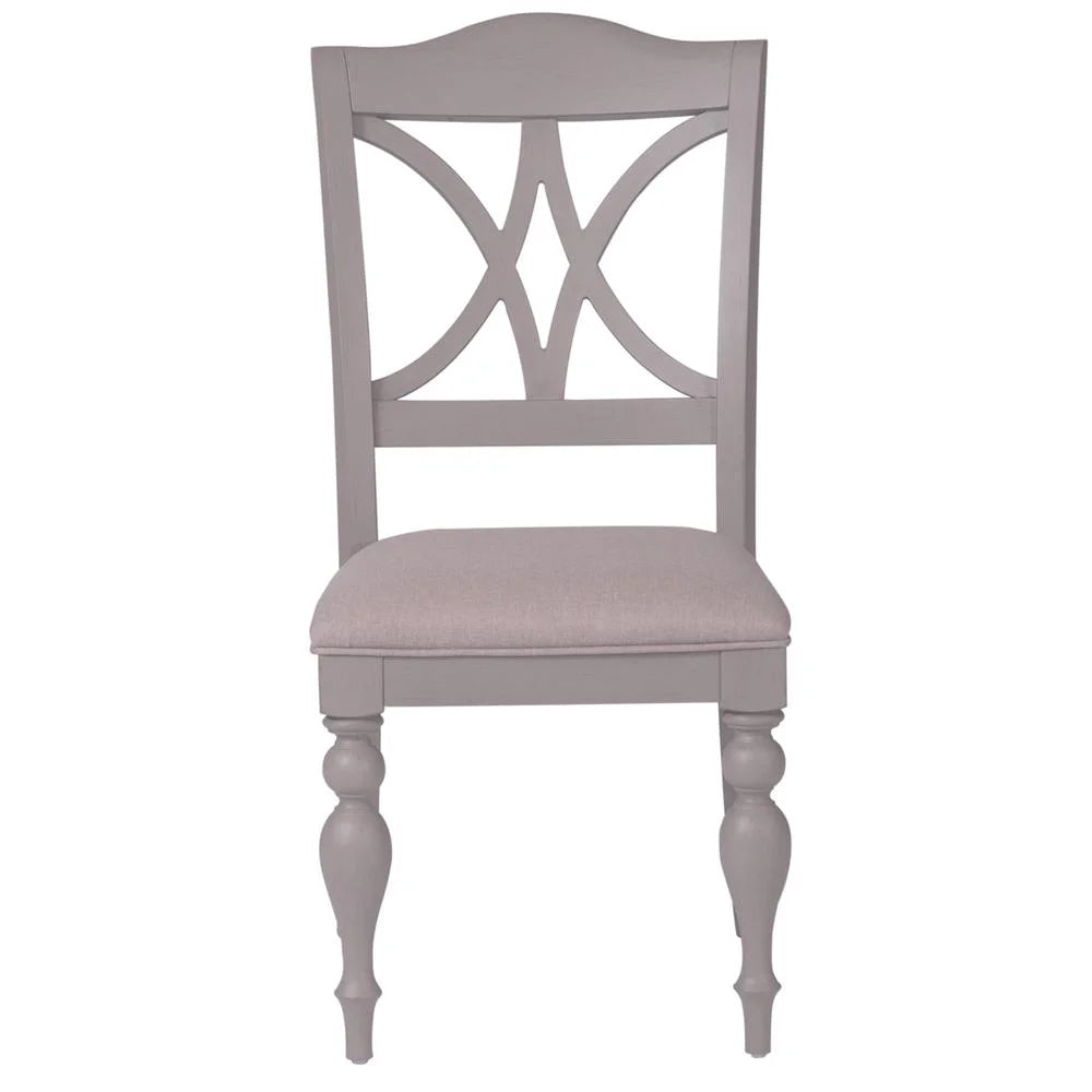 Set of 2 Grey Slat Back Side Chair V2421