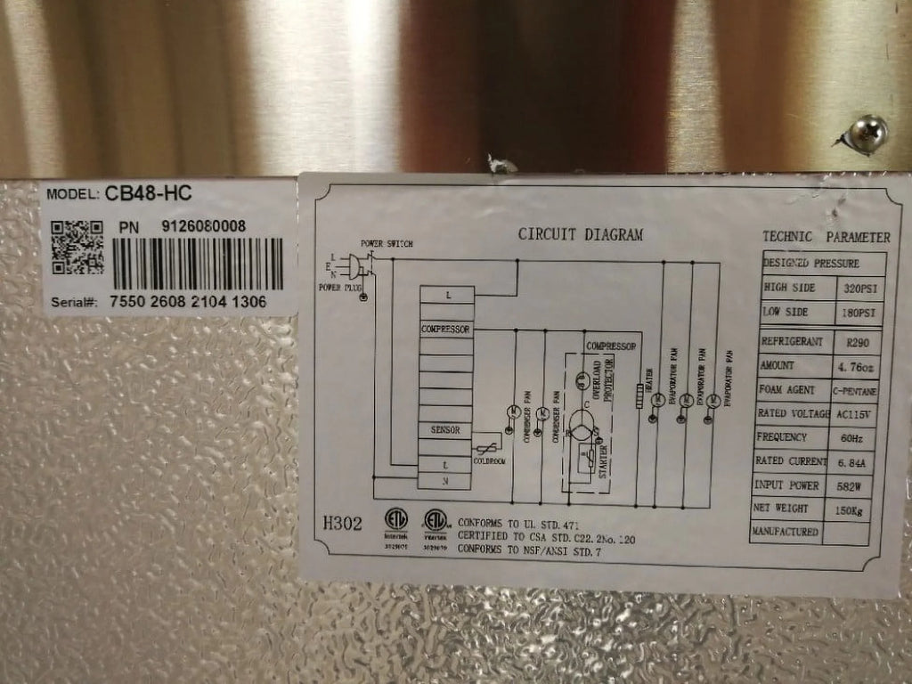 48" Stainless Steel Refrigerator U74081