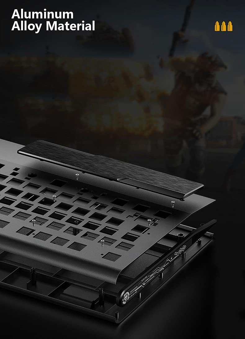 104-Keys Black Sandblast Metal Panel Gaming Keyboard with Mouse and Mouse Pads O46968