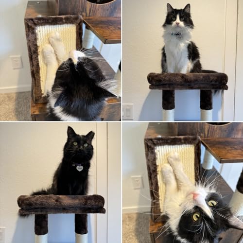 Cat Tree with Litter Box Enclosure and Scratching Post A384290