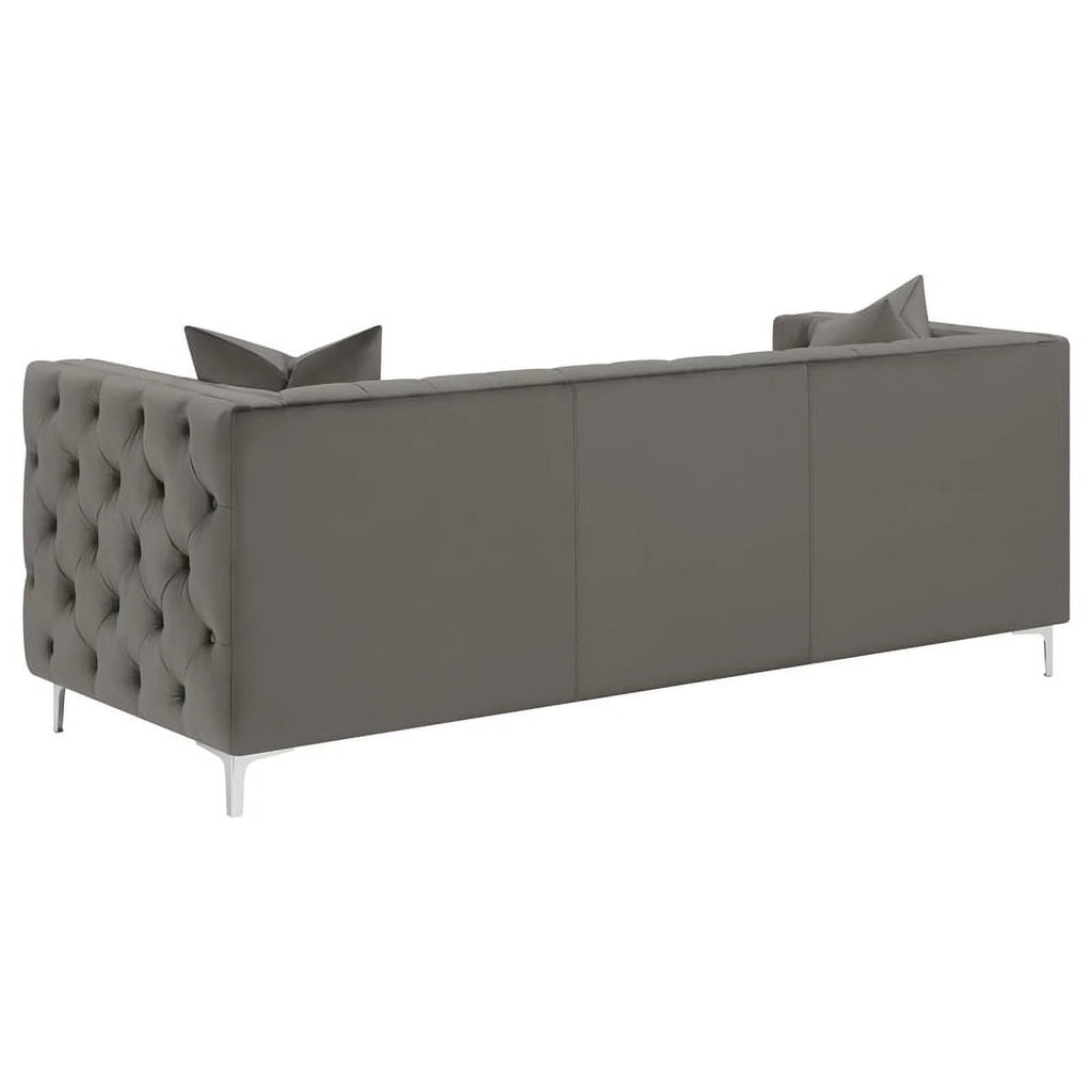 3-piece Velvet Tufted Tuxedo Arms Living Room Set N69249