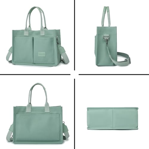 Canvas Tote Bag With Pockets Crossbody Hobo Messenger Shoulder Handbag A683986