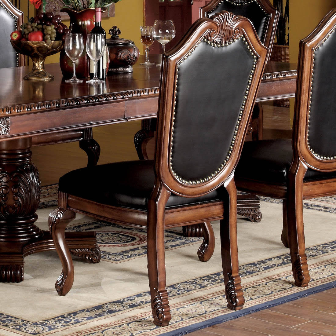 Cherry/Black Side Chair - 2 count G6605