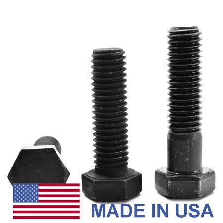 1 inch-14 x 8 inch UNS Grade 8 Hex Cap Screw Alloy Steel Black Oxide Pk 9 F41628