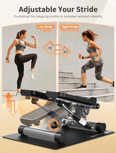 Mini Stepper with Resistance Band, Hydraulic Fitness Stepper B216