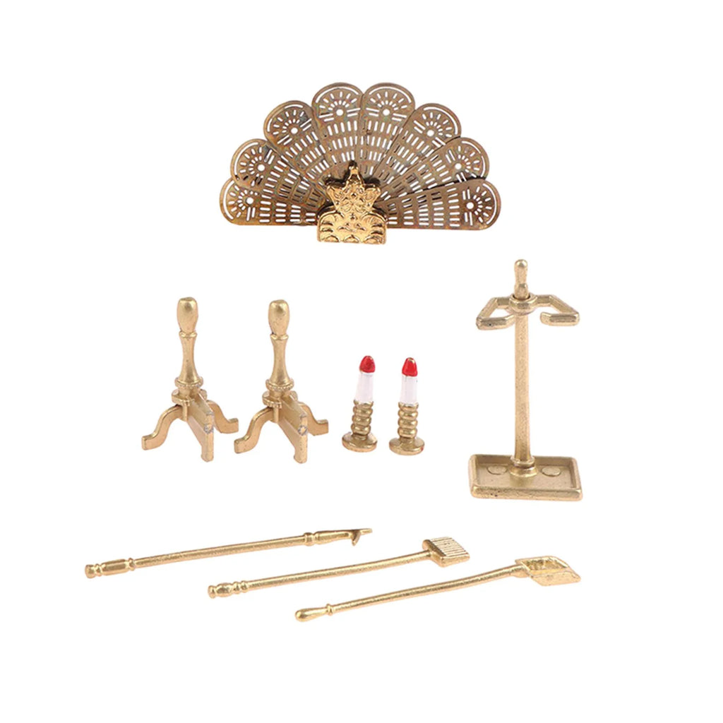 Miniature Metal Fireplace Dollhouse Decoration B686