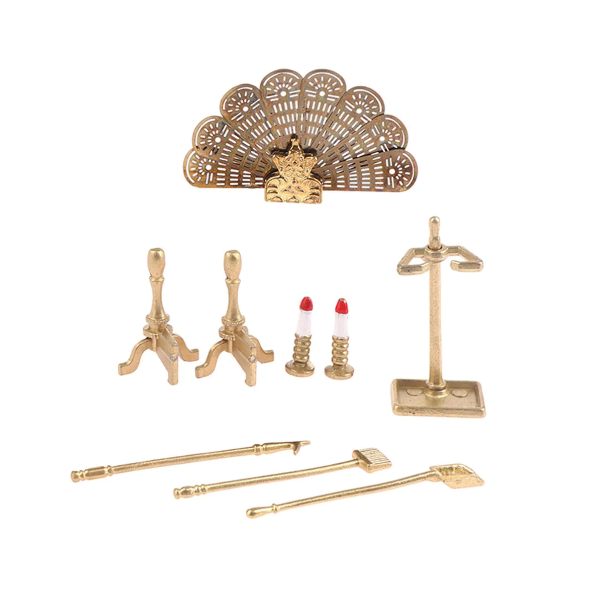 Miniature Metal Fireplace Dollhouse Decoration B686