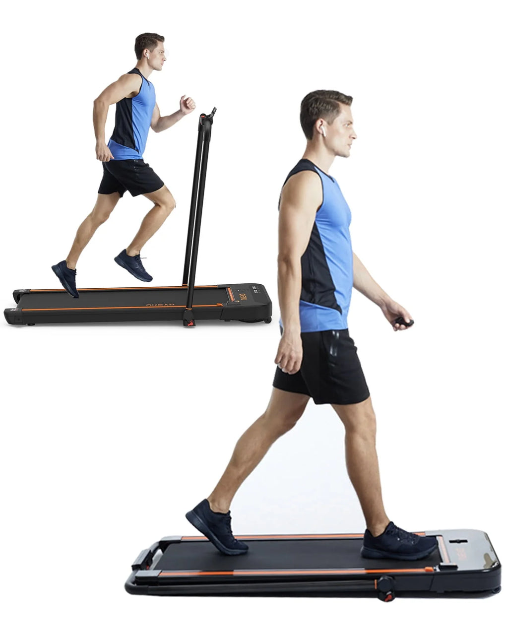 2 in 1 Under Desks Treadmill 2.5HP Folding Treadmill with Remote Control 265lb I205