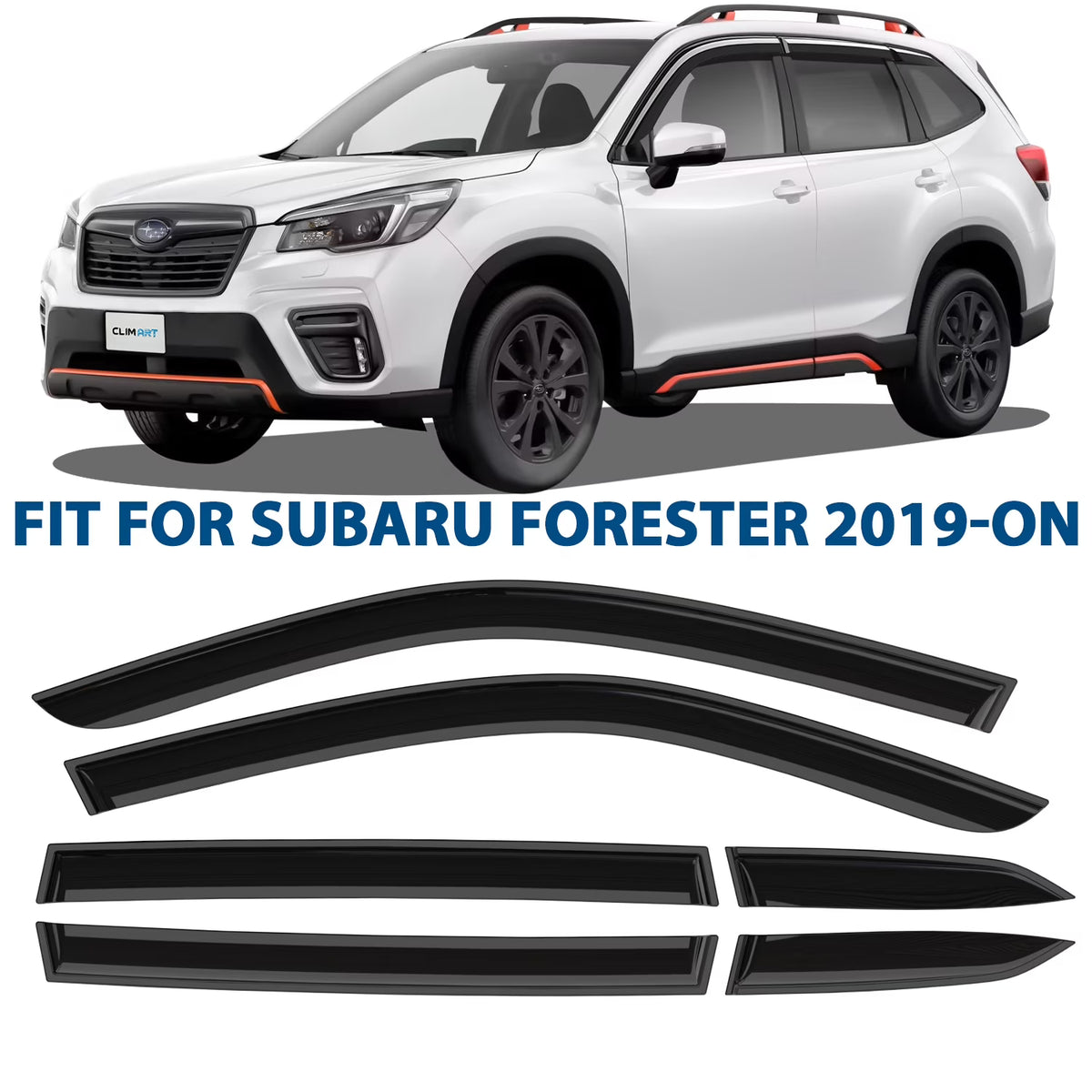6pcs Tape-on Window Deflectors for Subaru Forester V540