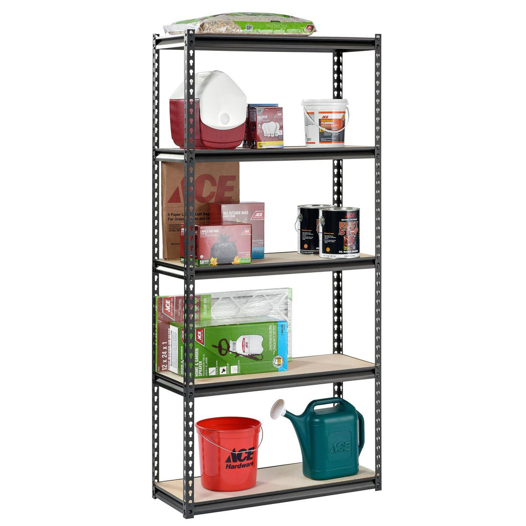 Steel Storage Rack, 5 Adjustable Shelves, 3200 lb. Capacity, Black K240