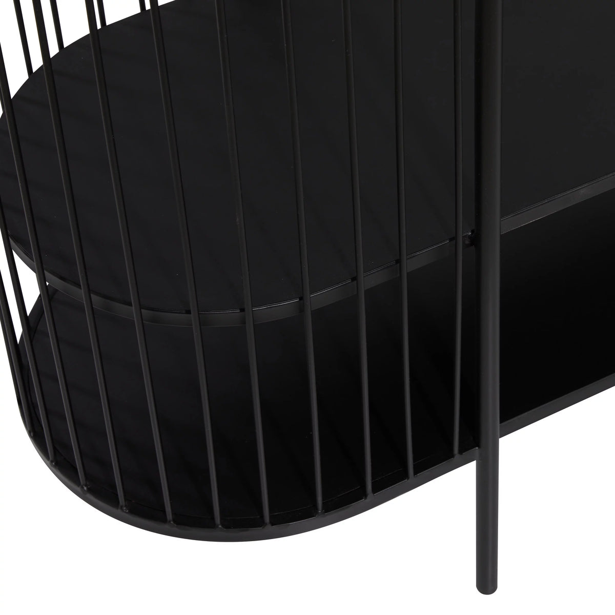 48" x 34" Black Metal 2 Shelf Console Table G2855