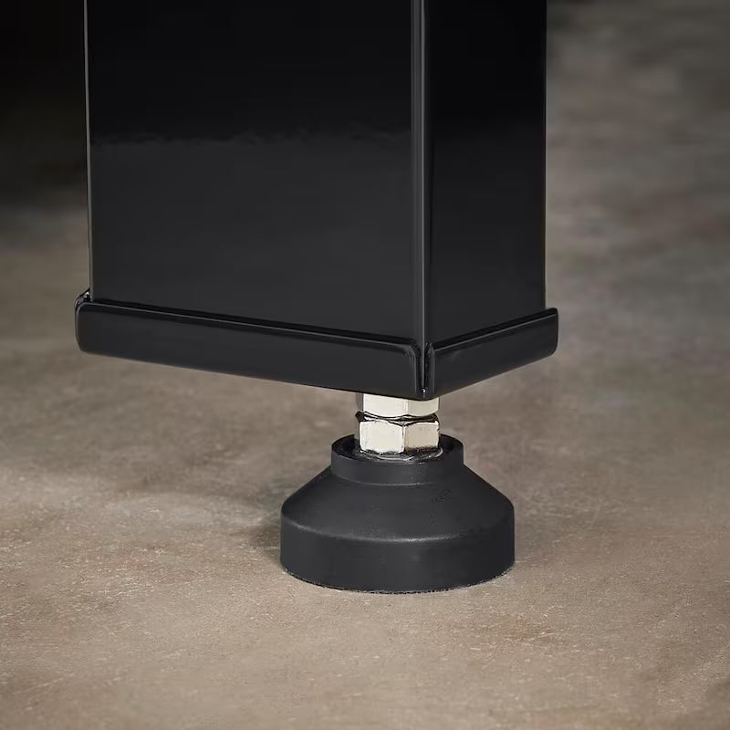 Solid Wood Top Workbench in Black W859102