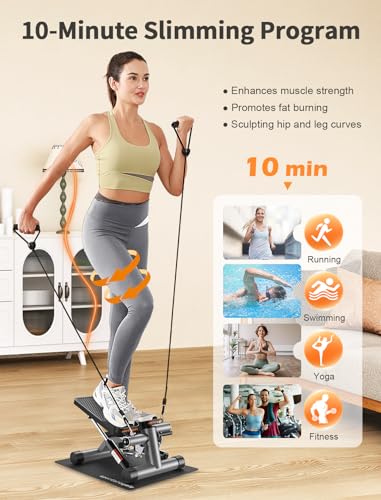 Mini Stepper with Resistance Band, Hydraulic Fitness Stepper B216