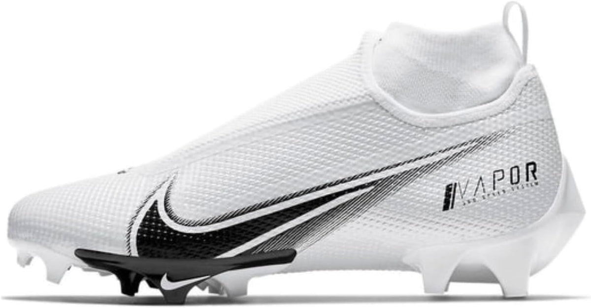 White-Black Men's Wide Football Cleats G41037