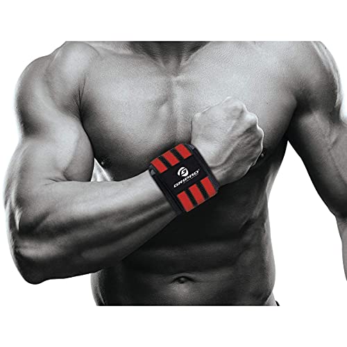 12" x 3" Weight Lifting Support Wrist Wraps with 2 Thumb Loops W57976