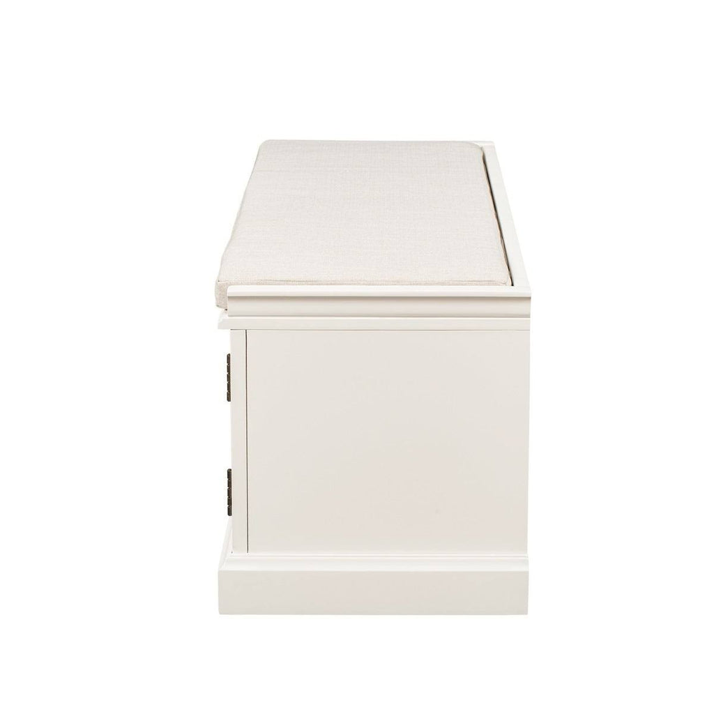 White Storage Bench with 2 Drawers and 2 Cabinets I474401