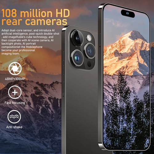 15 ProMax Smartphone, 6+256GB Unlocked, Android 13.0, 48+108MP Zoom Camera, Build-in Pen, 6800mAh, Dual SIM, 6.7" HD Screen, 5G/4G Phone (White) M835