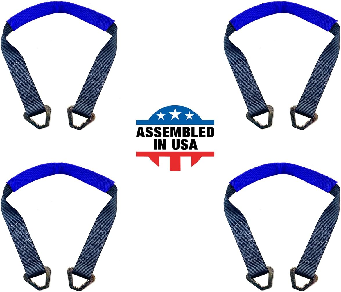 Blue 4 PK Heavy Duty Axle Straps with D Ring F516044