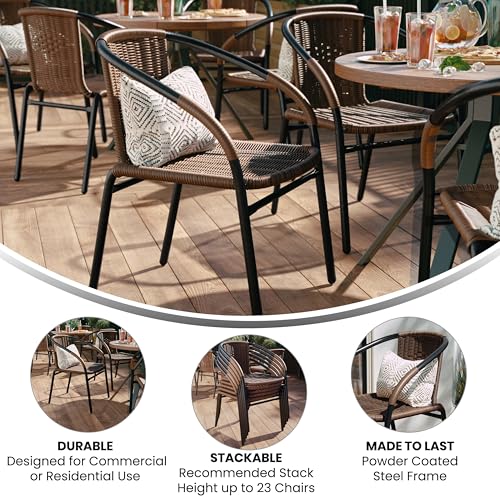 4 Pack Beige Rattan Stack Chair D364267