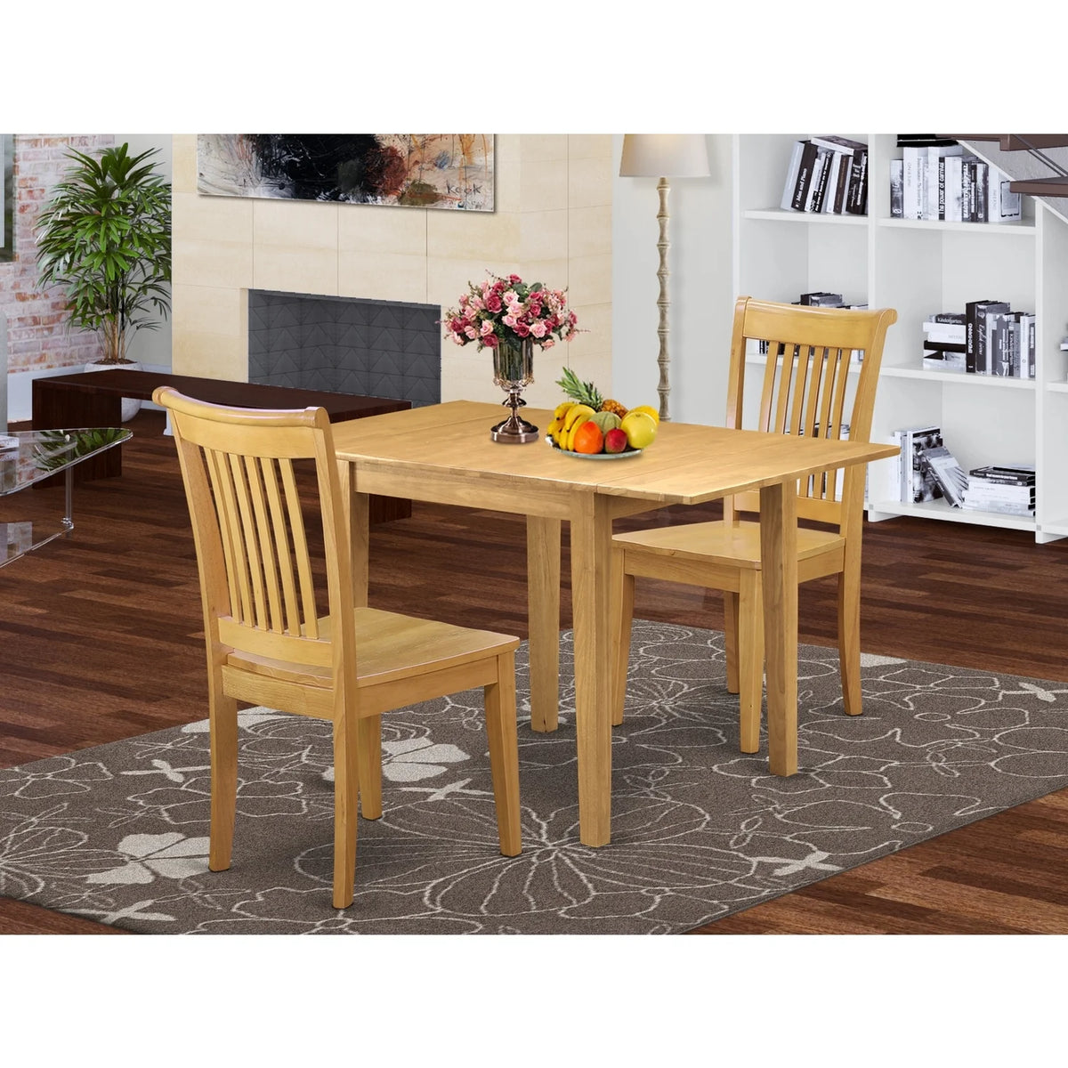 3 Pc Wood Dining Table Set with 2 Chairs J286