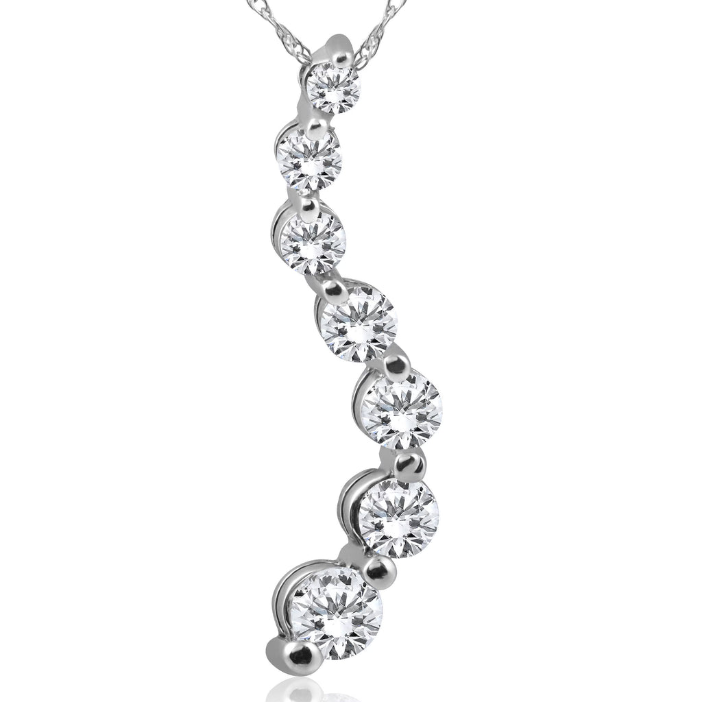 1ct Diamond Journey Pendant 14K White Gold S593401