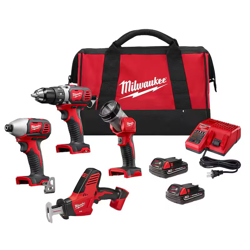18-Volt Lithium-Ion Cordless 4-Tool Combo Kit with 2.0 Ah Batteries Y923