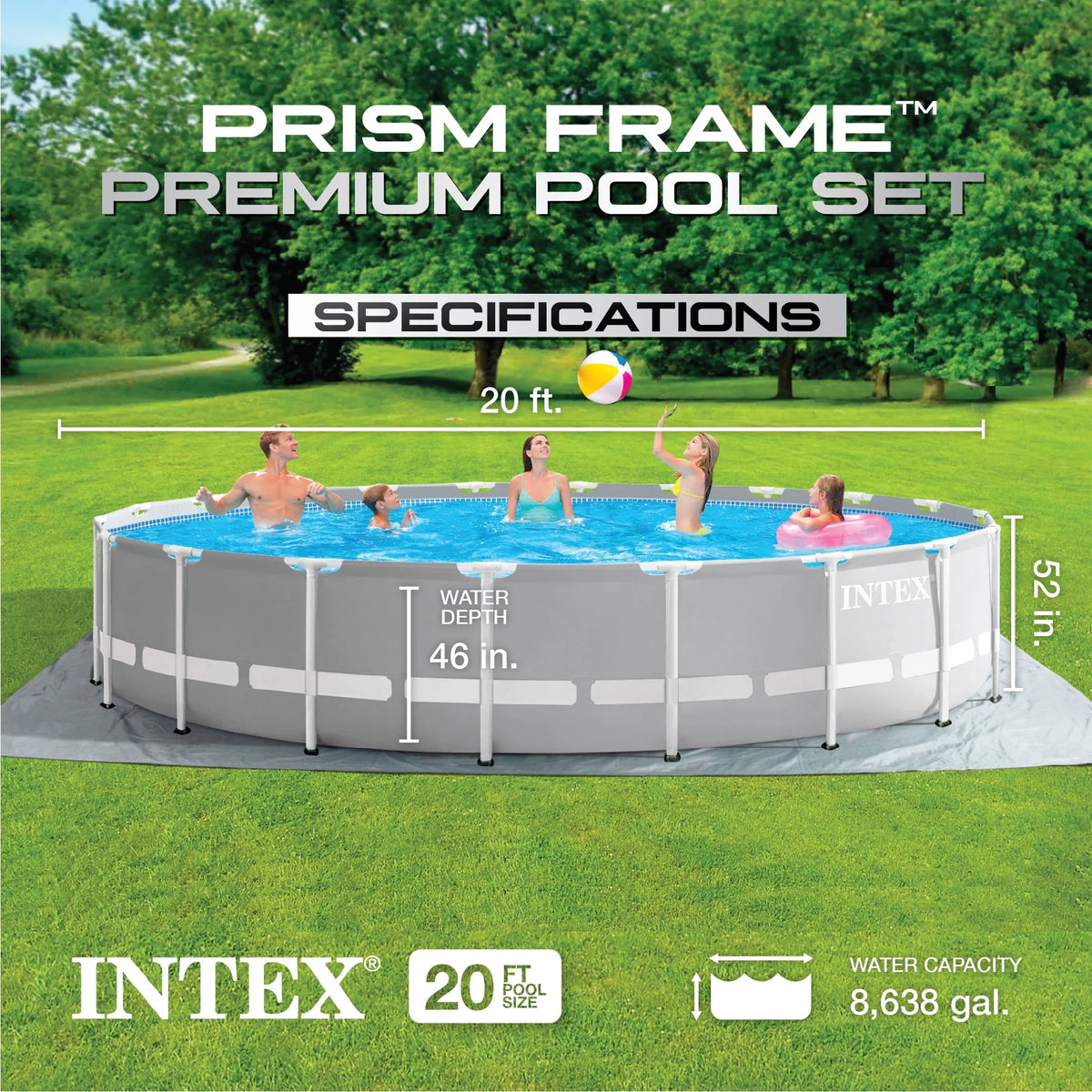 20ft x 52in Above Ground Swimming Pool Set with Filter Pump R745