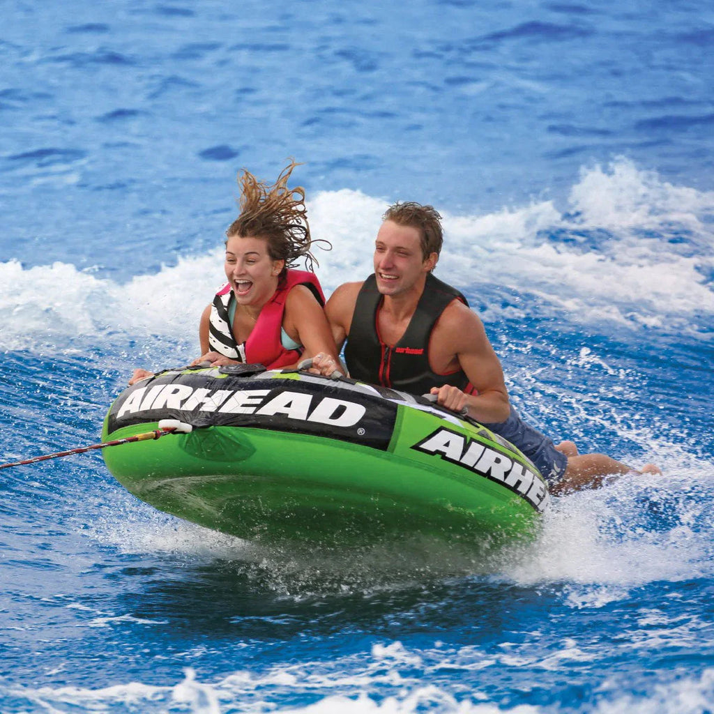 2-Person Towable Boat Tube Float Heavy-Duty Nylon Green Camo K1683