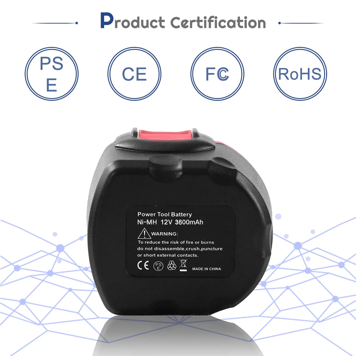12V 3.6Ah Ni-MH Replacement Battery for Bosch Cordless Power Tool P411100