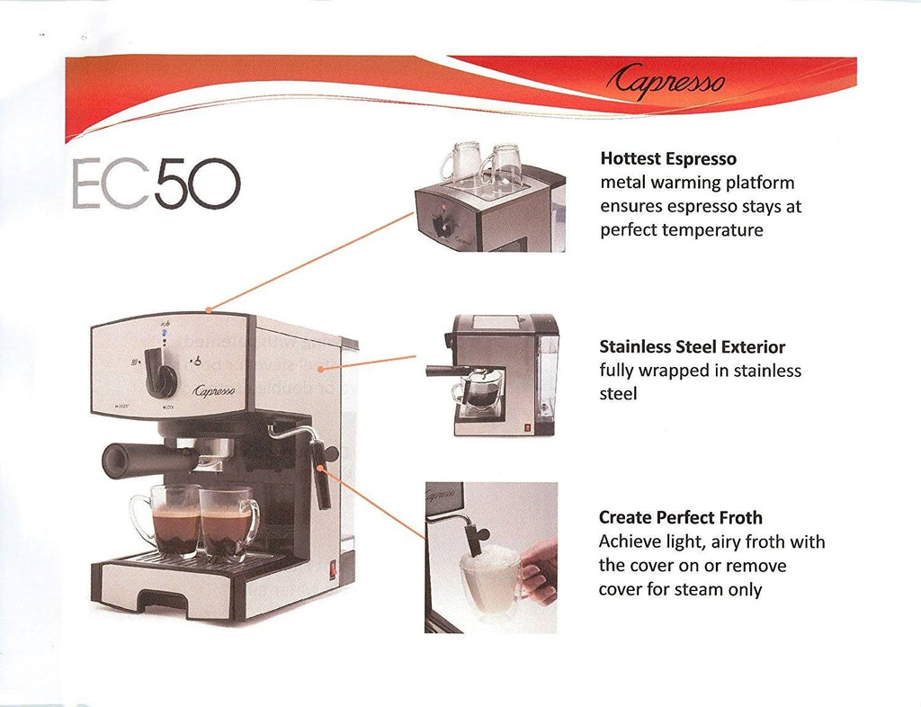 Stainless Steel Pump Espresso and Cappuccino Machine, Black D205