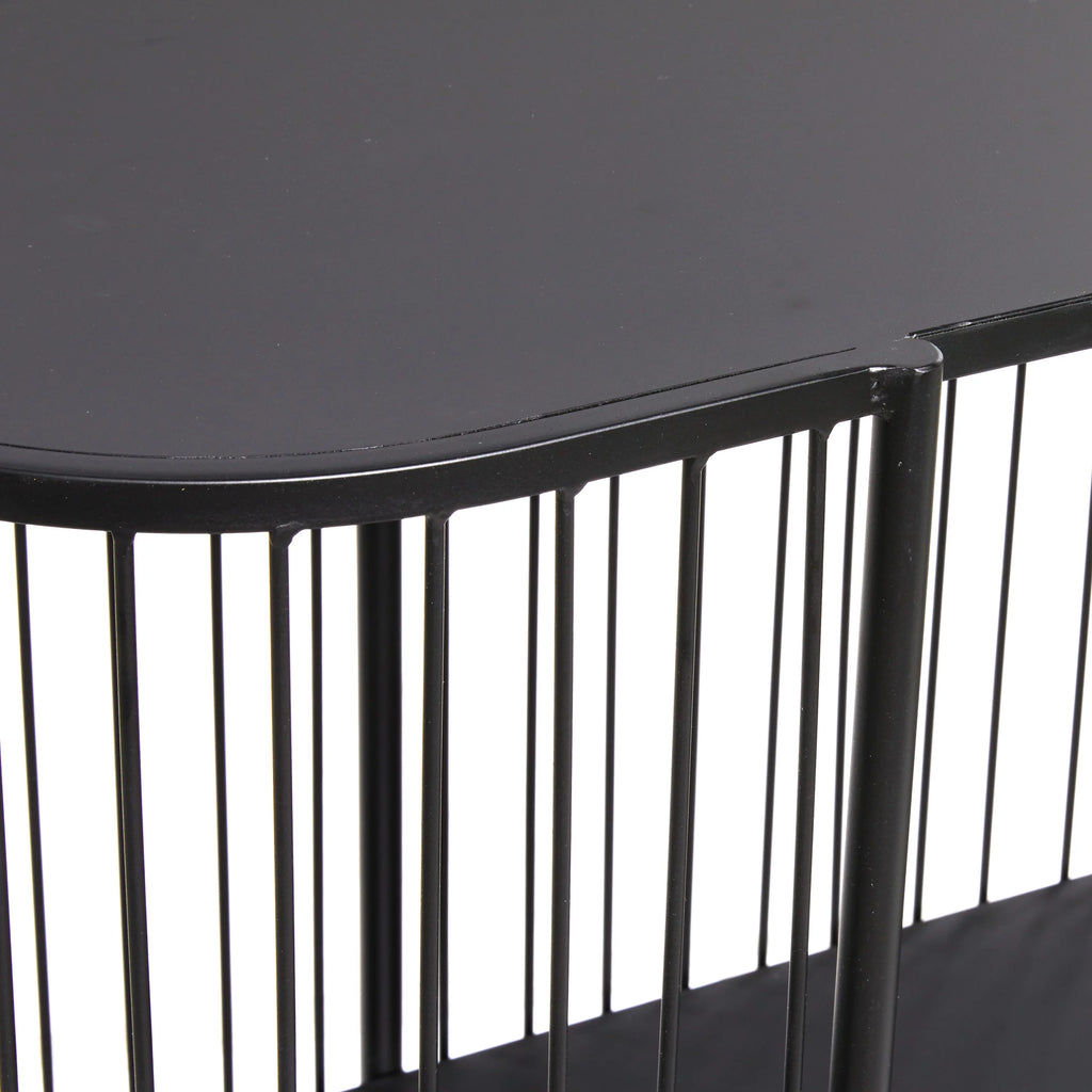 48" x 34" Black Metal 2 Shelf Console Table G2855