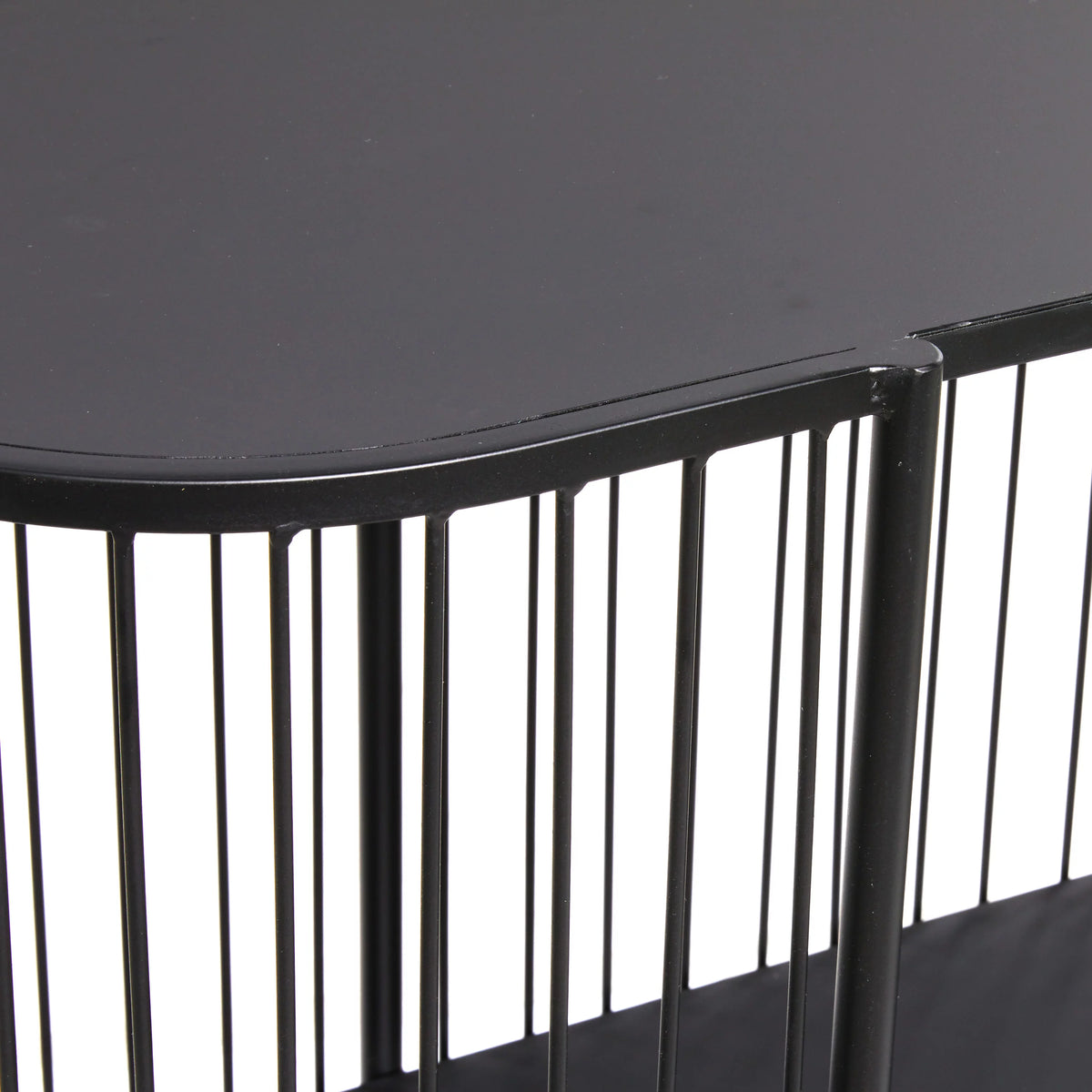 48" x 34" Black Metal 2 Shelf Console Table G2855