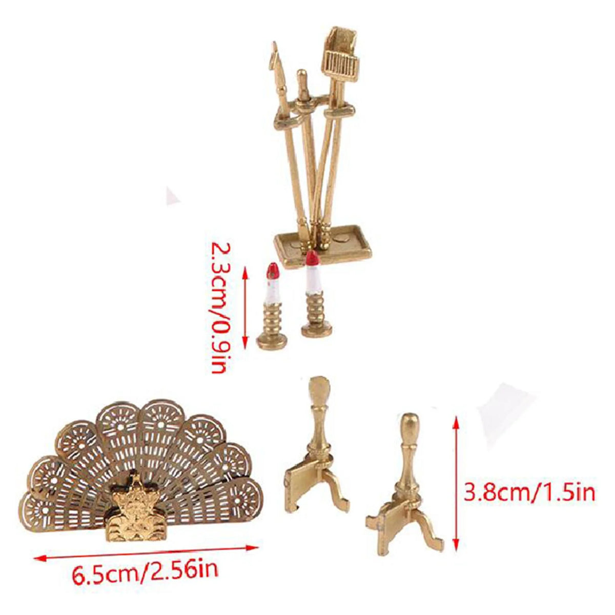 Miniature Metal Fireplace Dollhouse Decoration B686