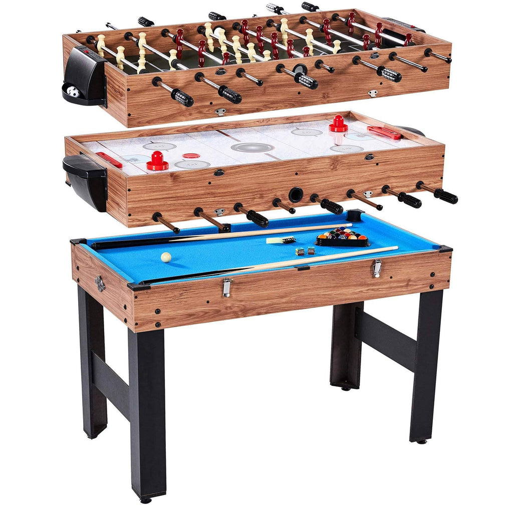 3 In 1 Pool Billiard Slide Hockey Foosball Combo Game Table S126094