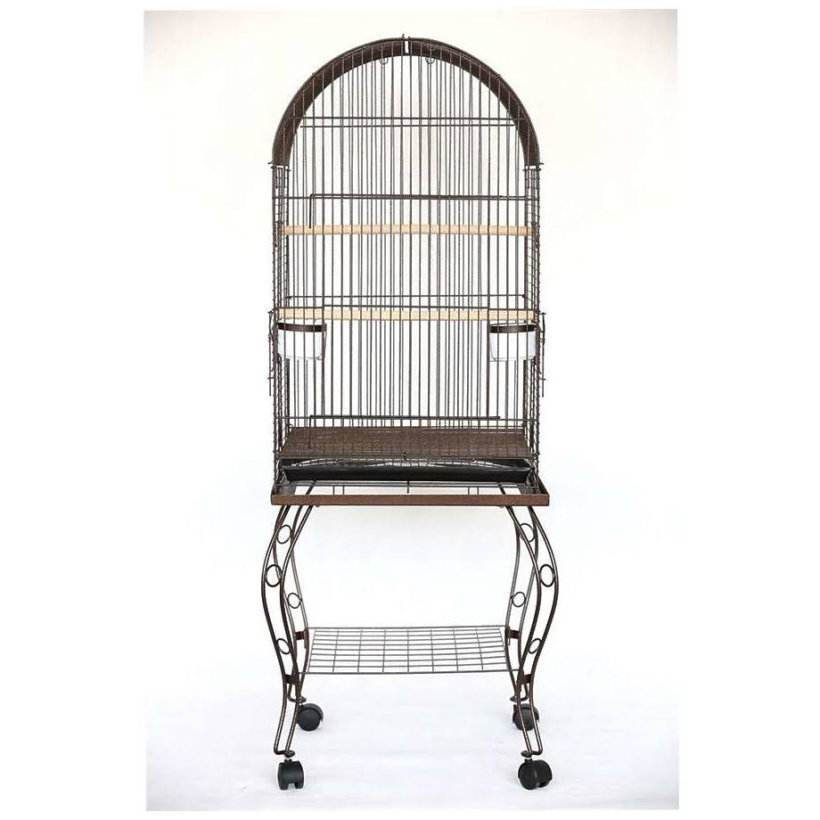 Antique Copper Dometop Parrot Cage with Stand H5703