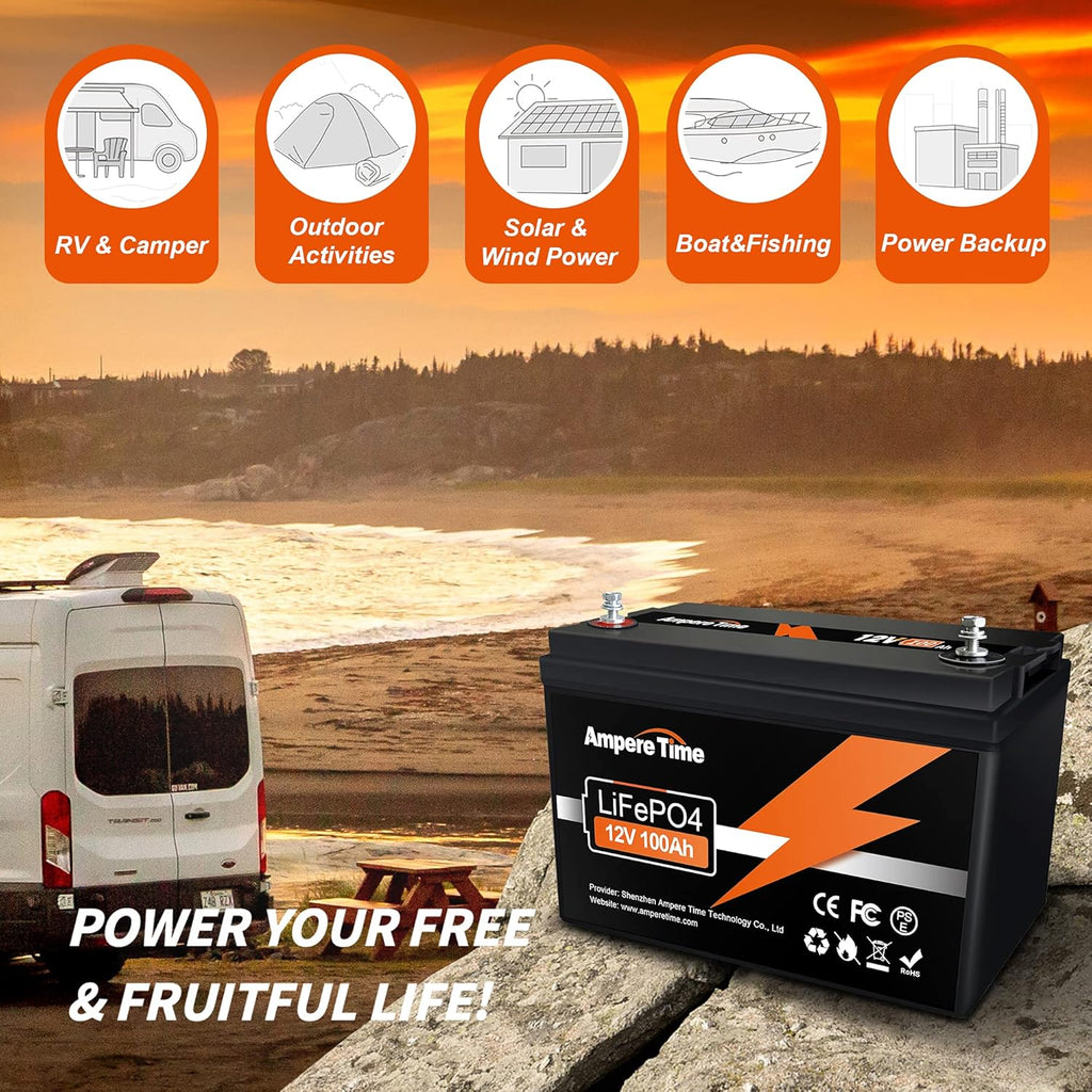 LiFePO4 Deep Cycle Battery 12V 100Ah with Built-in BMS G299