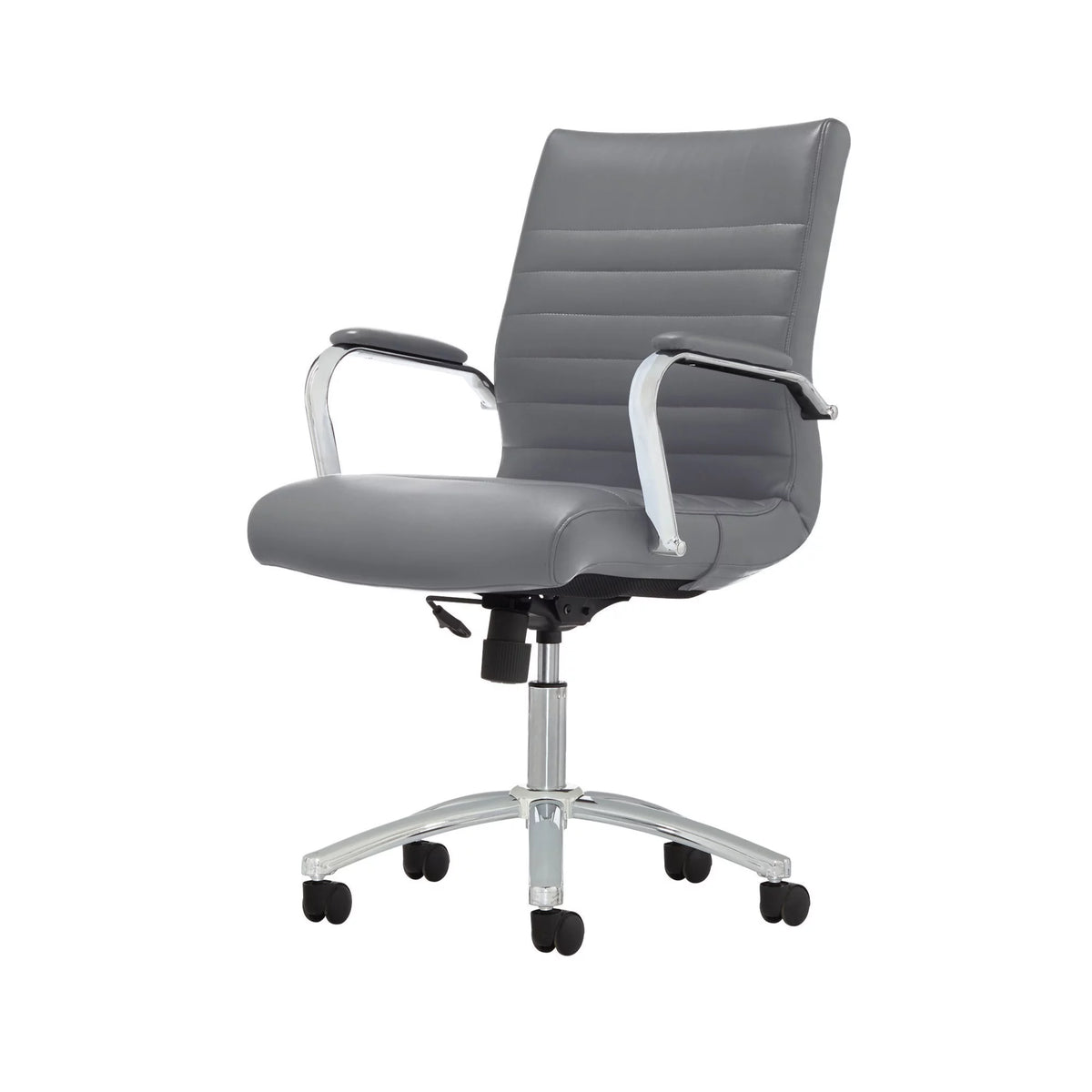 Gray Bonded Leather Mid-Back Chair H7944