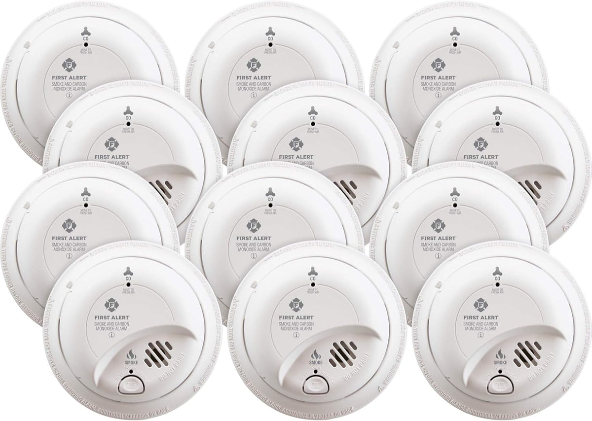 Hardwired Smoke and Carbon Monoxide Detector with Battery Backup, 12-Pack V7733
