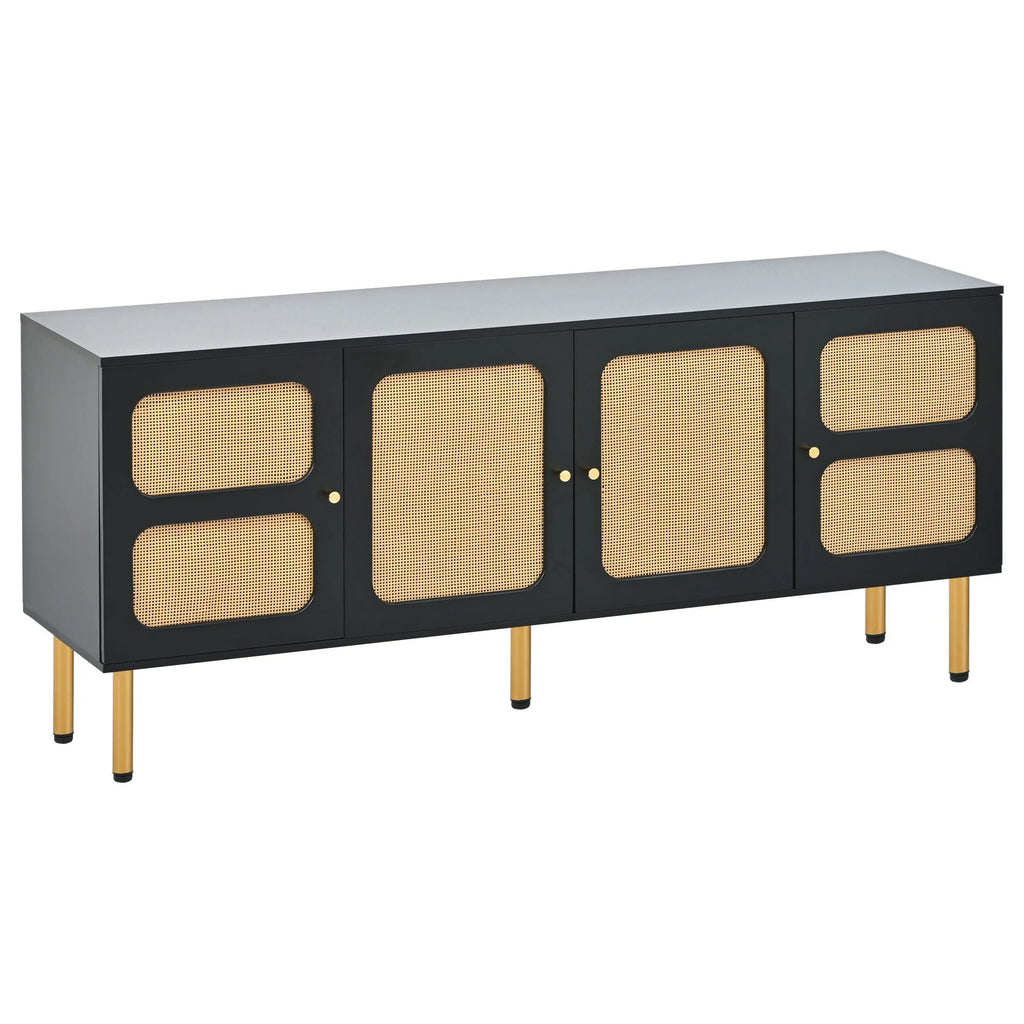 Black Rattan TV Stand J6248