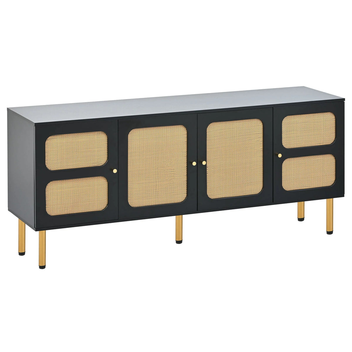 Black Rattan TV Stand J6248