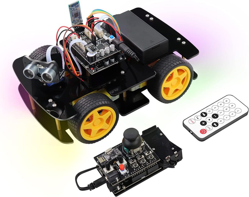 4WD Car Kit with Ultrasonic Sensor and Bluetooth Remote Control K118