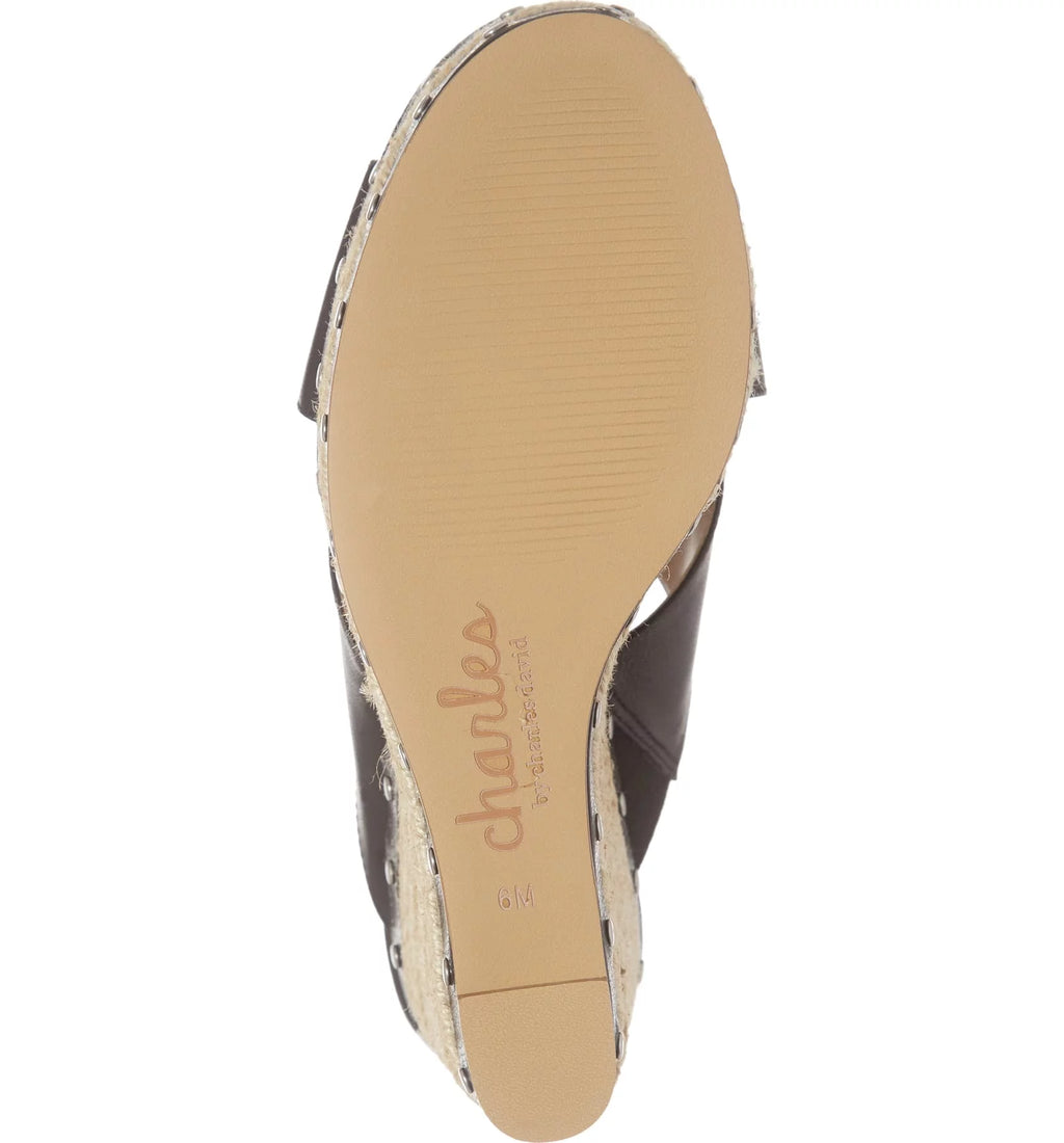 Black Espadrille Platform Wedge Heel Sandals I789