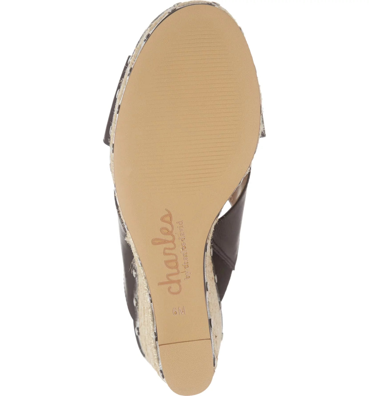 Black Espadrille Platform Wedge Heel Sandals I789