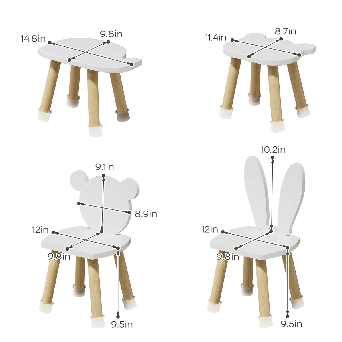 Wood Toddler Table and Chairs Set with 4 Chairs Q35989