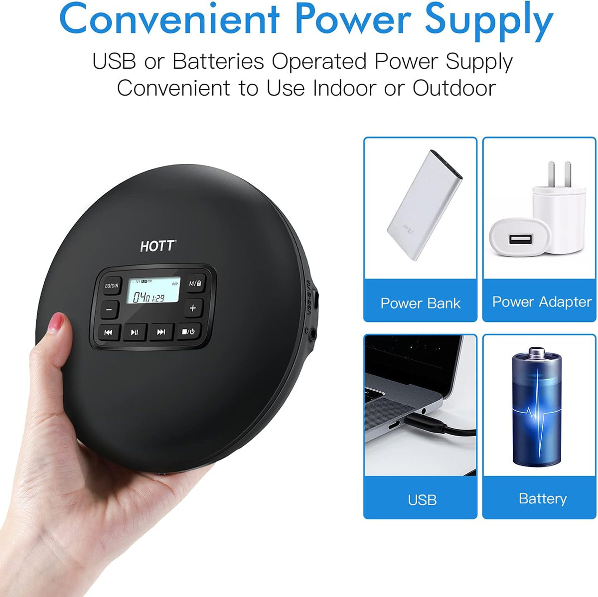 Portable CD Player with Headphones J161042