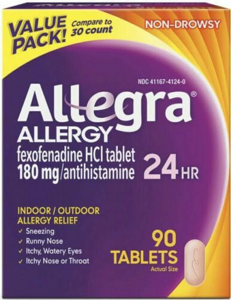 90 tablets 180mg Non-Drowsy Allergy Relief Y94231