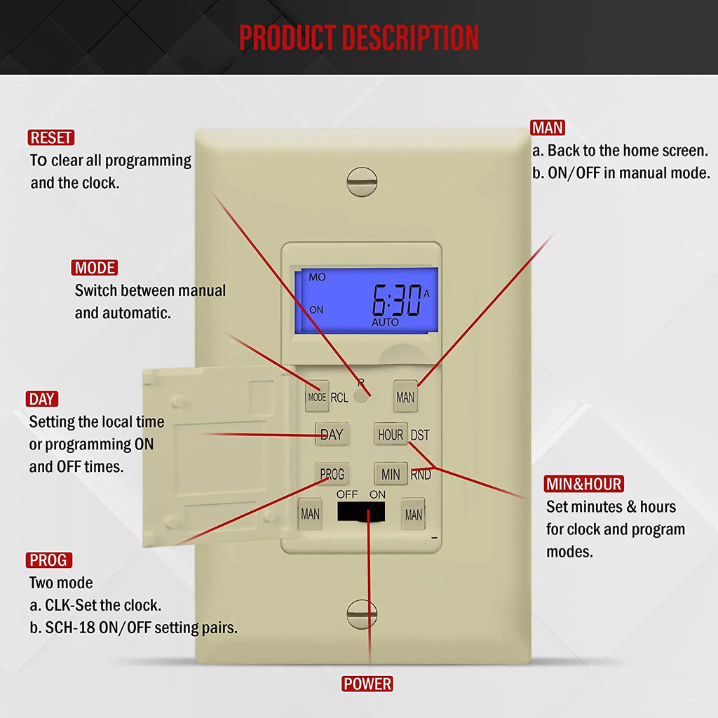 Ivory Programmable Timer Switch S3665