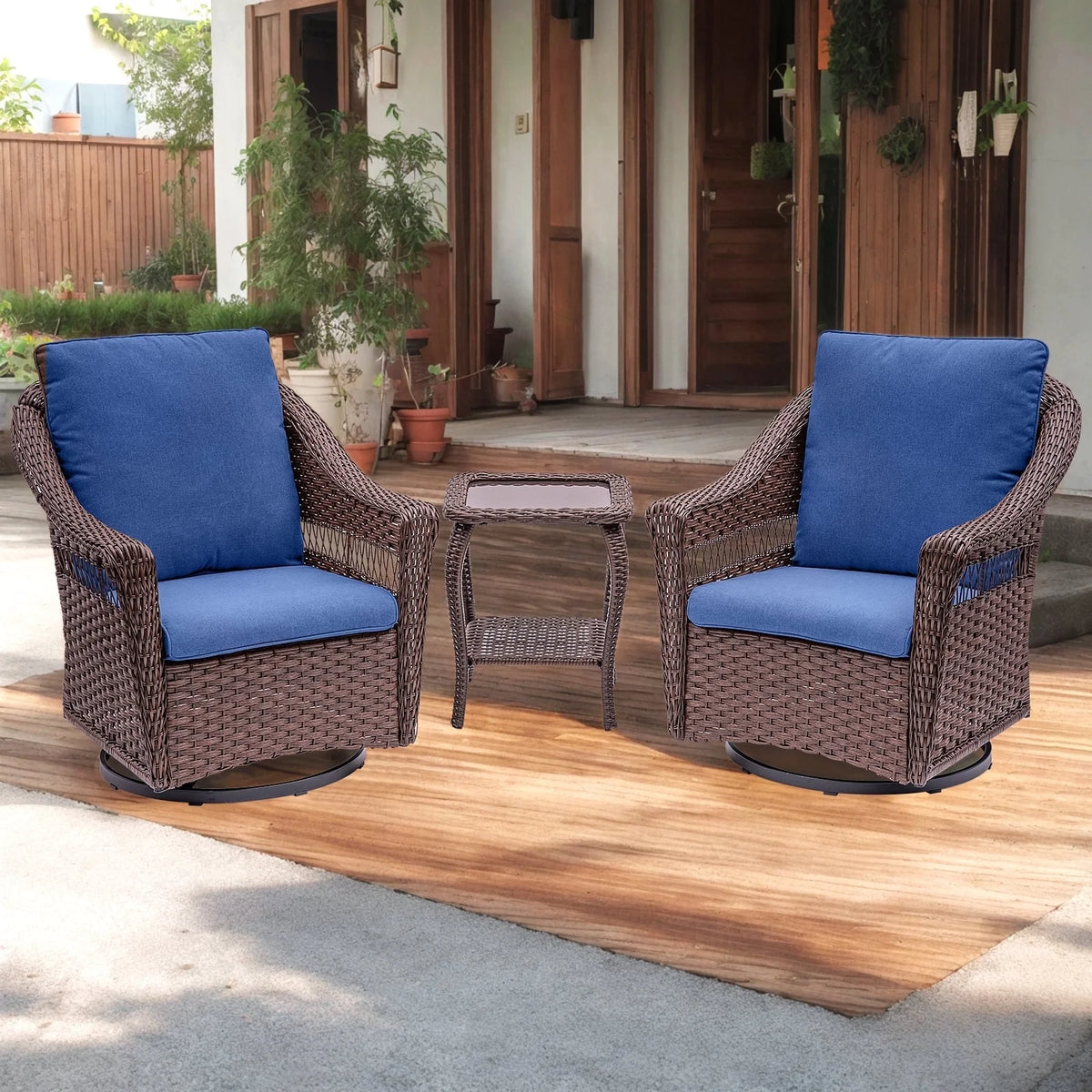 7 Pieces Rattan Patio Sofa Set with Cushions T496766