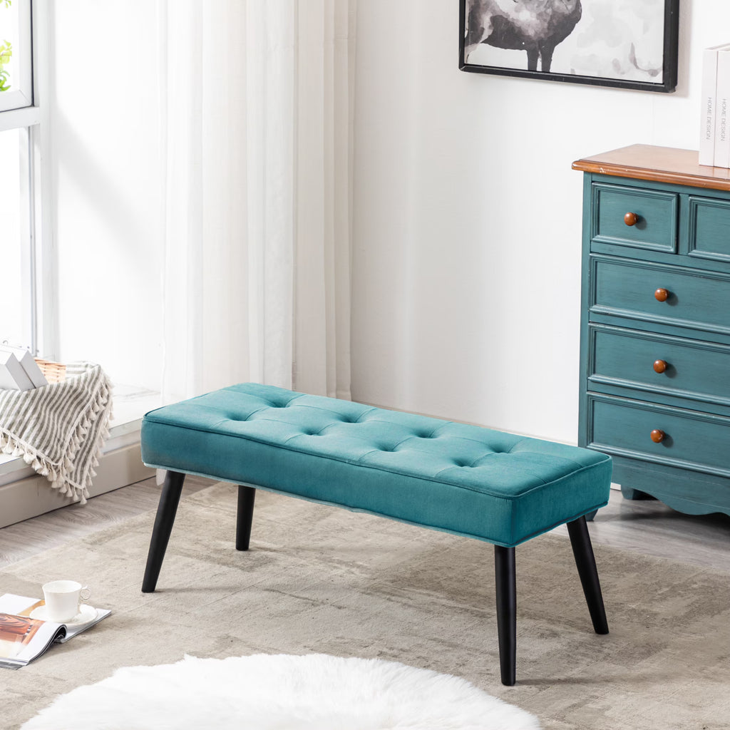 Velvet Tufted Bedroom Bench A675814